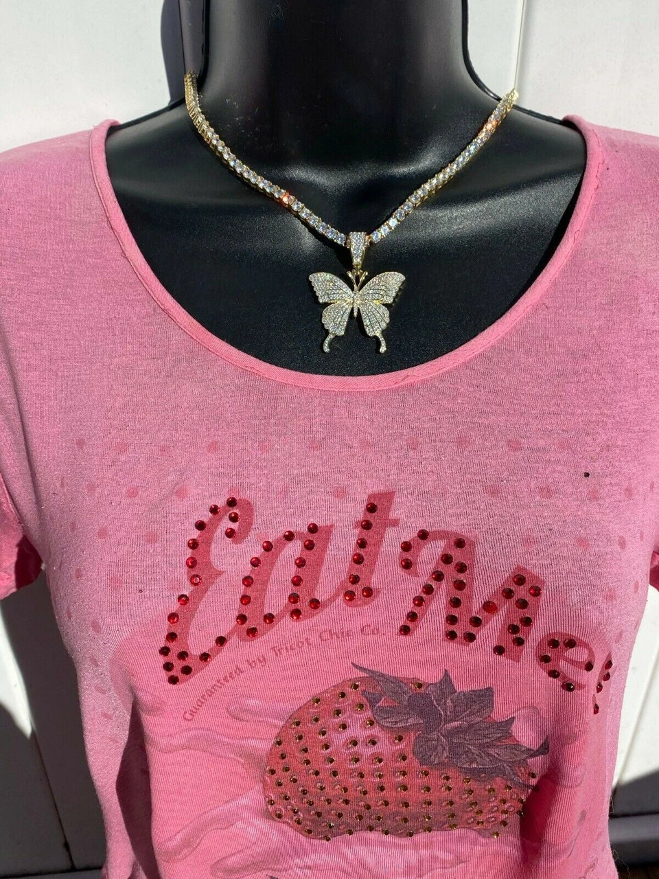 Hip Hop Butterfly Piece - Mens Ladies Iced Real 925 Silver Gold Finish Necklace 11 Hip Hop Butterfly Piece - Mens Ladies Iced Real 925 Silver Gold Finish Necklace - Image 9