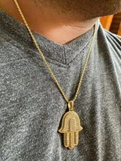 Hip Hop Hamsa Hand Pendant Iced Moissanite Pass Diamond Tester Necklace Gold 19 Hip Hop Hamsa Hand Pendant Iced Moissanite Pass Diamond Tester Necklace Gold -Harlem Bling Shop harlembling hip hop hamsa hand pendant iced moissanite pass diamond tester necklace gold 26657.1664386741