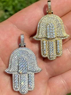Hip Hop Hamsa Hand Pendant Iced Moissanite Pass Diamond Tester Necklace Gold 24 Hip Hop Hamsa Hand Pendant Iced Moissanite Pass Diamond Tester Necklace Gold -Harlem Bling Shop harlembling hip hop hamsa hand pendant iced moissanite pass diamond tester necklace gold 88087.1664396283
