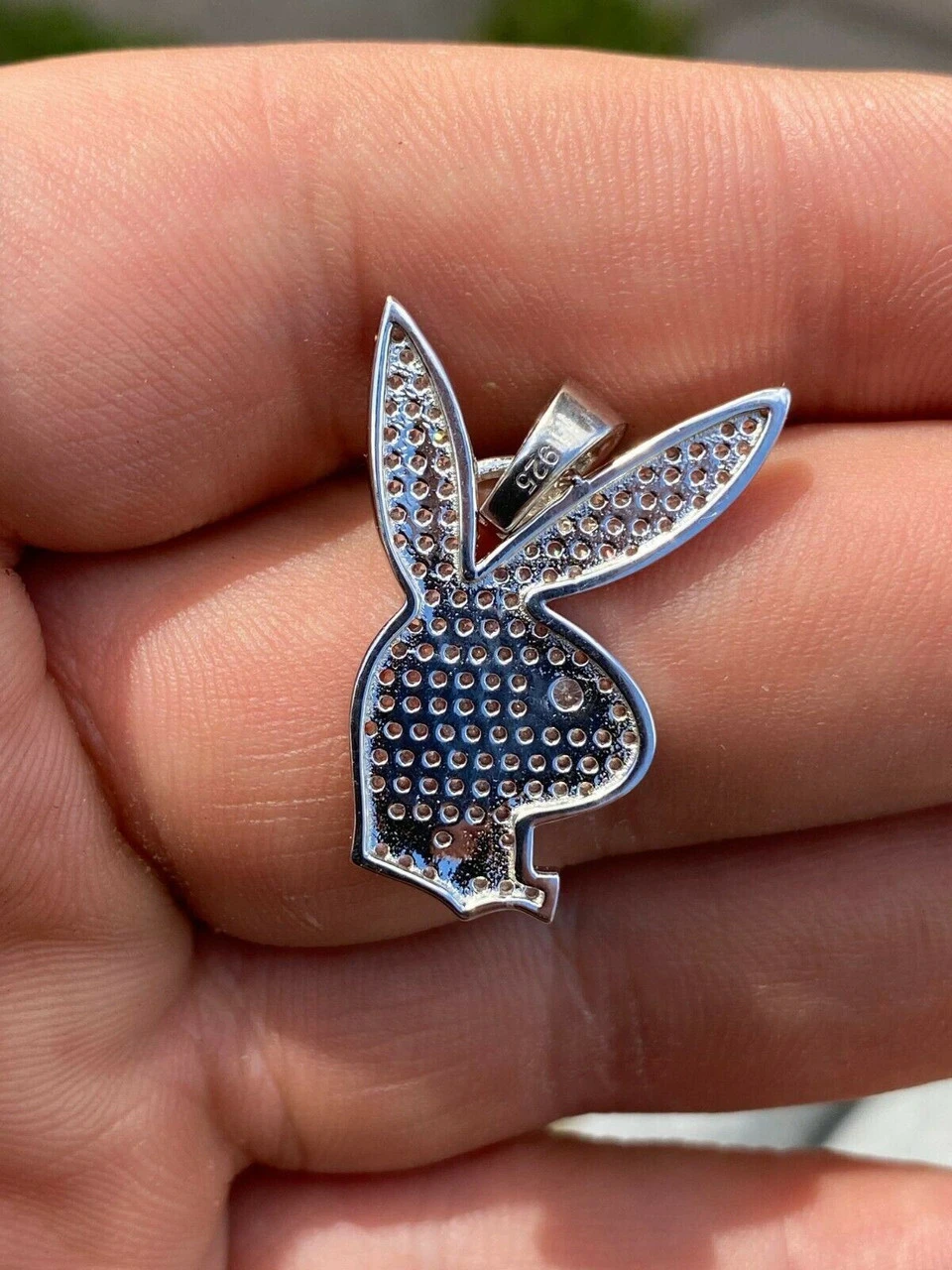 Hip Hop Playboy Bunny Pendant - Iced Diamond Real 925 Silver Gold Rose Necklace 14 Hip Hop Playboy Bunny Pendant - Iced Diamond Real 925 Silver Gold Rose Necklace - Image 12