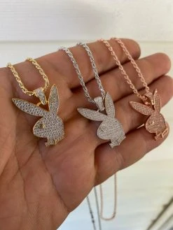Hip Hop Playboy Bunny Pendant - Iced Diamond Real 925 Silver Gold Rose Necklace 22 Hip Hop Playboy Bunny Pendant - Iced Diamond Real 925 Silver Gold Rose Necklace -Harlem Bling Shop harlembling hip hop playboy bunny pendant iced diamond real 925 silver gold rose necklace 44137.1664387709