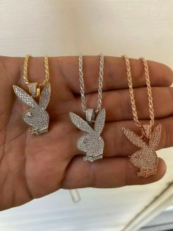 Hip Hop Playboy Bunny Pendant - Iced Diamond Real 925 Silver Gold Rose Necklace 21 Hip Hop Playboy Bunny Pendant - Iced Diamond Real 925 Silver Gold Rose Necklace -Harlem Bling Shop harlembling hip hop playboy bunny pendant iced diamond real 925 silver gold rose necklace 55013.1664400126