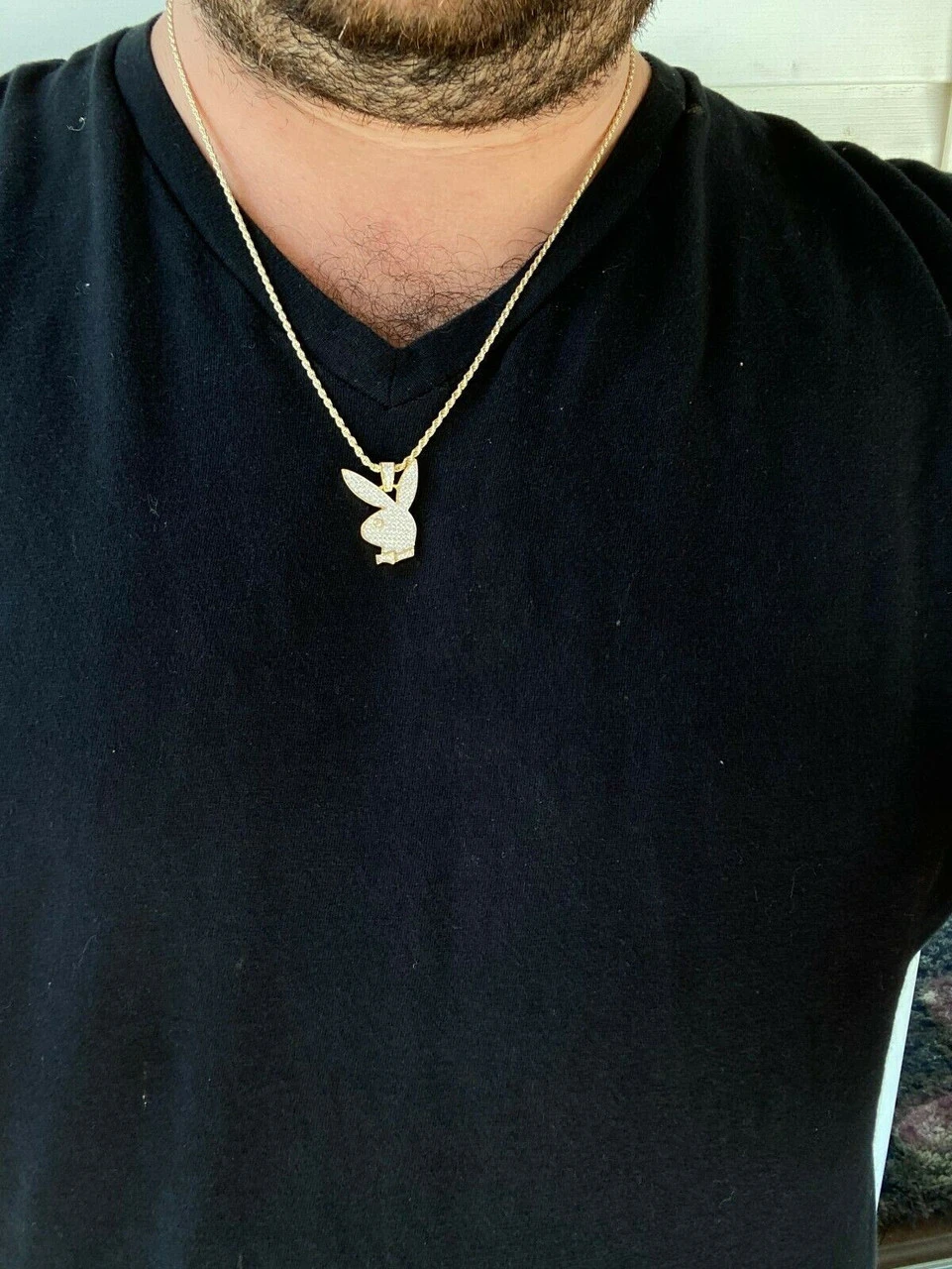 Hip Hop Playboy Bunny Pendant - Iced Diamond Real 925 Silver Gold Rose Necklace 9 Hip Hop Playboy Bunny Pendant - Iced Diamond Real 925 Silver Gold Rose Necklace - Image 7