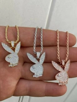 Hip Hop Playboy Bunny Pendant - Iced Diamond Real 925 Silver Gold Rose Necklace 17 Hip Hop Playboy Bunny Pendant - Iced Diamond Real 925 Silver Gold Rose Necklace -Harlem Bling Shop harlembling hip hop playboy bunny pendant iced diamond real 925 silver gold rose necklace 70571.1664393444