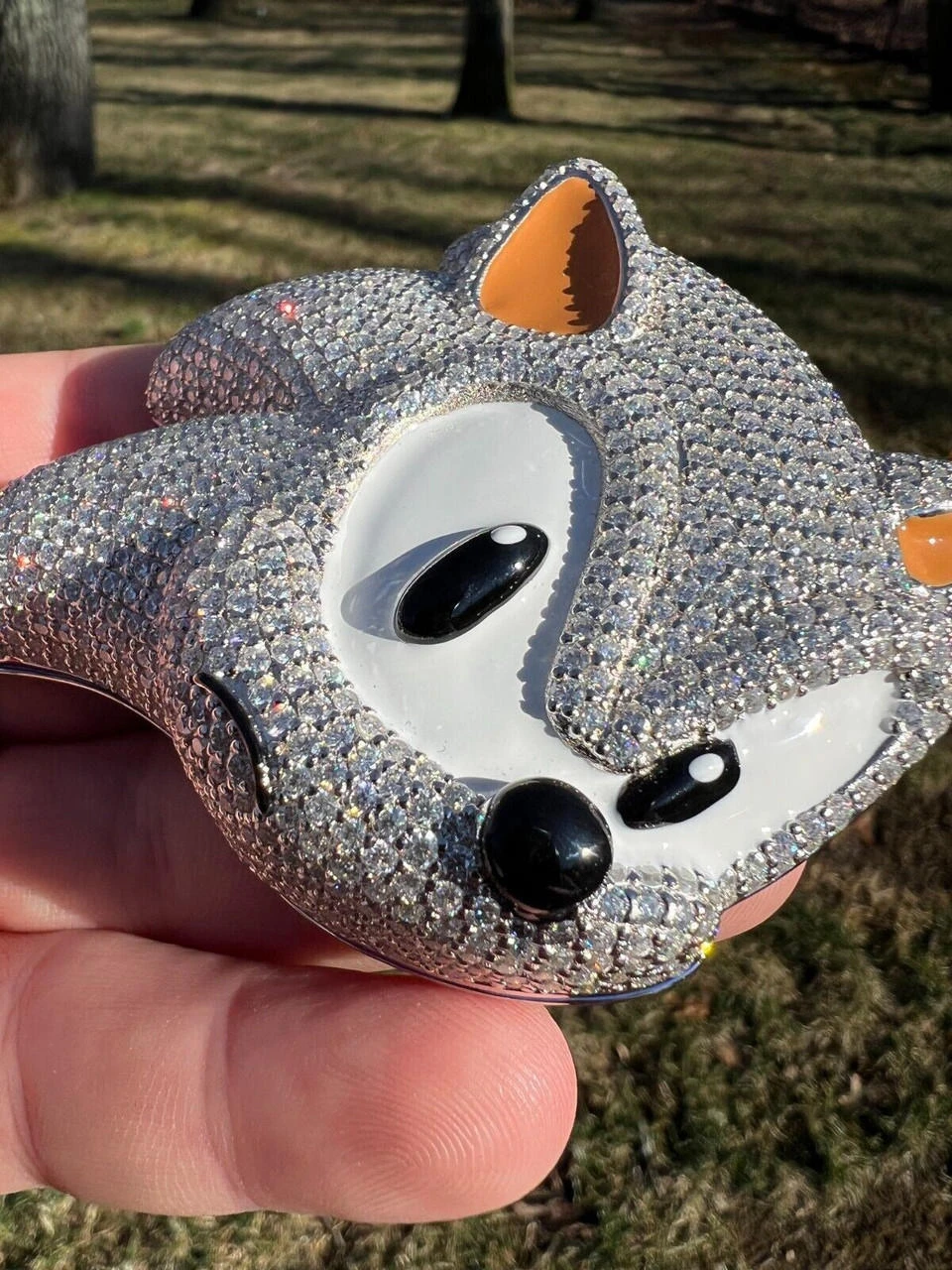 HUGE 3" 35.5ct MOISSANITE 925 Silver Sonic The Hedgehog Iced Pendant Necklace 16 HUGE 3" 35.5ct MOISSANITE 925 Silver Sonic The Hedgehog Iced Pendant Necklace - Image 14