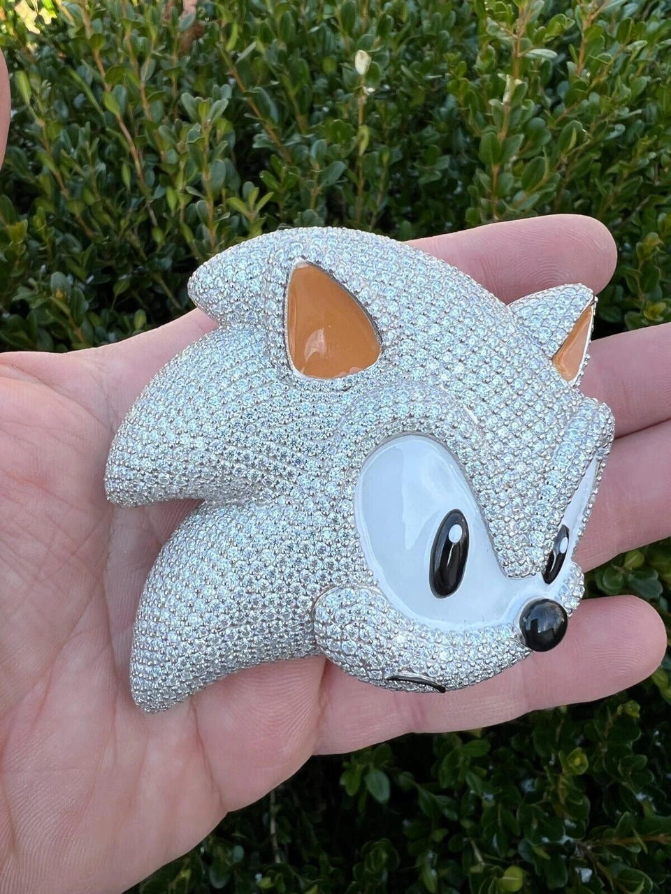 HUGE 3" 35.5ct MOISSANITE 925 Silver Sonic The Hedgehog Iced Pendant Necklace 18 HUGE 3" 35.5ct MOISSANITE 925 Silver Sonic The Hedgehog Iced Pendant Necklace - Image 16