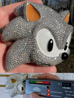 HUGE 3" 35.5ct MOISSANITE 925 Silver Sonic The Hedgehog Iced Pendant Necklace
