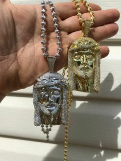 HUGE 3" Jesus Pendant Piece Solid 925 Silver 3ct ICY Diamond & Moon Cut Chain 16 HUGE 3" Jesus Pendant Piece Solid 925 Silver 3ct ICY Diamond & Moon Cut Chain -Harlem Bling Shop harlembling huge 3 jesus pendant piece solid 925 silver 3ct icy diamond and moon cut chain 54354.1664398285
