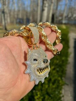 Huge 3.5" Iced Hip Hop 14K Gold Vermeil 925 Angry Pitbull Dog Pendant Necklace 16 Huge 3.5" Iced Hip Hop 14K Gold Vermeil 925 Angry Pitbull Dog Pendant Necklace -Harlem Bling Shop harlembling huge 3.5 iced hip hop 14k gold vermeil 925 angry pitbull dog pendant necklace 83536.1664358959
