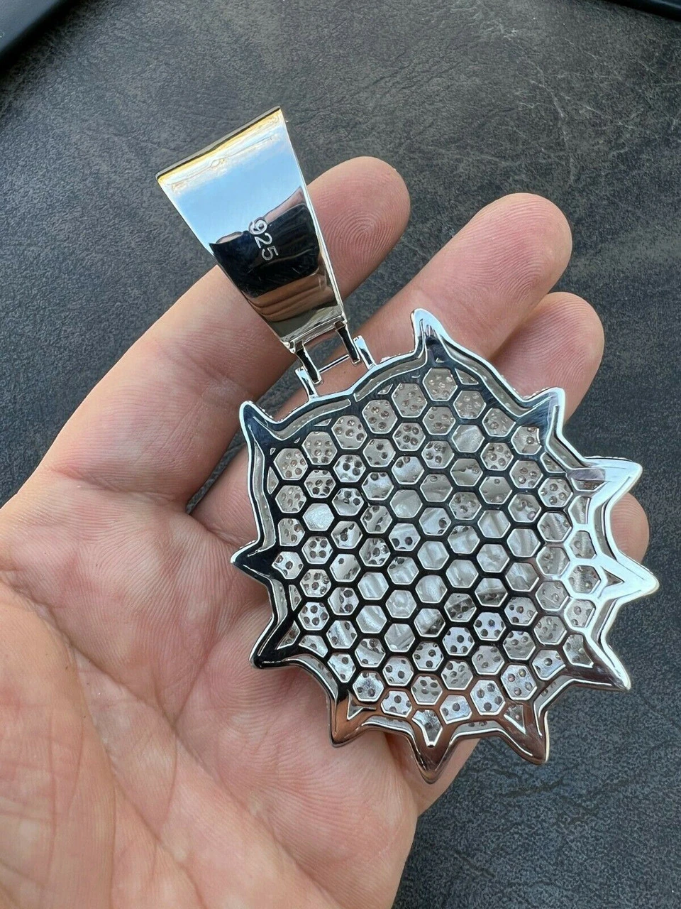 Huge 3.5" Iced Hip Hop 925 Silver Angry Pitbull Dog Animal Pendant Necklace Mens 9 Huge 3.5" Iced Hip Hop 925 Silver Angry Pitbull Dog Animal Pendant Necklace Mens - Image 7