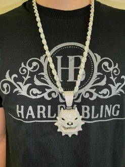 Huge 3.5" Iced Hip Hop 925 Silver Angry Pitbull Dog Animal Pendant Necklace Mens 17 Huge 3.5" Iced Hip Hop 925 Silver Angry Pitbull Dog Animal Pendant Necklace Mens -Harlem Bling Shop harlembling huge 3.5 iced hip hop 925 silver angry pitbull dog animal pendant necklace mens 95539.1664362077