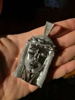 HUGE Hip Hop Mens Jesus Head Diamond Piece Pendant Real SOLID 925 Silver ICED -Harlem Bling Shop harlembling huge hip hop mens jesus head diamond piece pendant real solid 925 silver iced 73875.1664377492