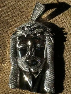 HUGE Hip Hop Mens Jesus Head Diamond Piece Pendant Real SOLID 925 Silver ICED -Harlem Bling Shop harlembling huge hip hop mens jesus head diamond piece pendant real solid 925 silver iced 99626.1664372004