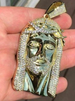 HUGE Mens Jesus Head Diamond Cross Piece Pendant 14k Gold Over SOLID Silver 925 15 HUGE Mens Jesus Head Diamond Cross Piece Pendant 14k Gold Over SOLID Silver 925 -Harlem Bling Shop harlembling huge mens jesus head diamond cross piece pendant 14k gold over solid silver 925 56451.1664377558