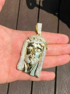 HUGE Mens Jesus Head Diamond Cross Piece Pendant 14k Gold Over SOLID Silver 925 14 HUGE Mens Jesus Head Diamond Cross Piece Pendant 14k Gold Over SOLID Silver 925 -Harlem Bling Shop harlembling huge mens jesus head diamond cross piece pendant 14k gold over solid silver 925 77573.1664389711