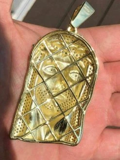 HUGE Mens Jesus Head Diamond Cross Piece Pendant 14k Gold Over SOLID Silver 925 13 HUGE Mens Jesus Head Diamond Cross Piece Pendant 14k Gold Over SOLID Silver 925 -Harlem Bling Shop harlembling huge mens jesus head diamond cross piece pendant 14k gold over solid silver 925 99258.1664379455