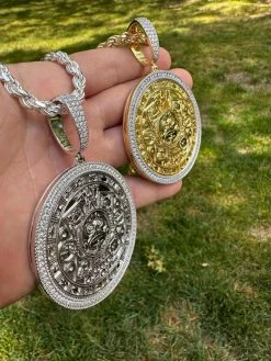 HUGE Moissanite Aztec Calendar Mayan Sun God Iced 925 Silver Pendant Necklace -Harlem Bling Shop harlembling huge moissanite aztec calendar mayan sun god iced 925 silver pendant necklace 80760.1686780423