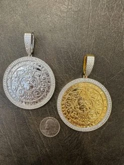 HUGE Moissanite Aztec Calendar Mayan Sun God Iced 925 Silver Pendant Necklace -Harlem Bling Shop harlembling huge moissanite aztec calendar mayan sun god iced 925 silver pendant necklace 82764.1686780377