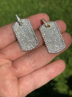 Iced 3.4ct Moissanite Dog Tag Pendant Necklace Gold / Silver Pass Diamond Tester -Harlem Bling Shop harlembling iced 3.4ct moissanite dog tag pendant necklace gold silver pass diamond tester 34361.1664395802