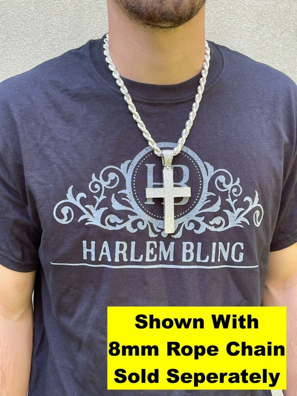 Iced 7ct Moissanite Huge 4" Real 925 Cross Pendant Men's Hip Hop Diamond Test ✅ 17 Iced 7ct Moissanite Huge 4" Real 925 Cross Pendant Men's Hip Hop Diamond Test ✅ - Image 15