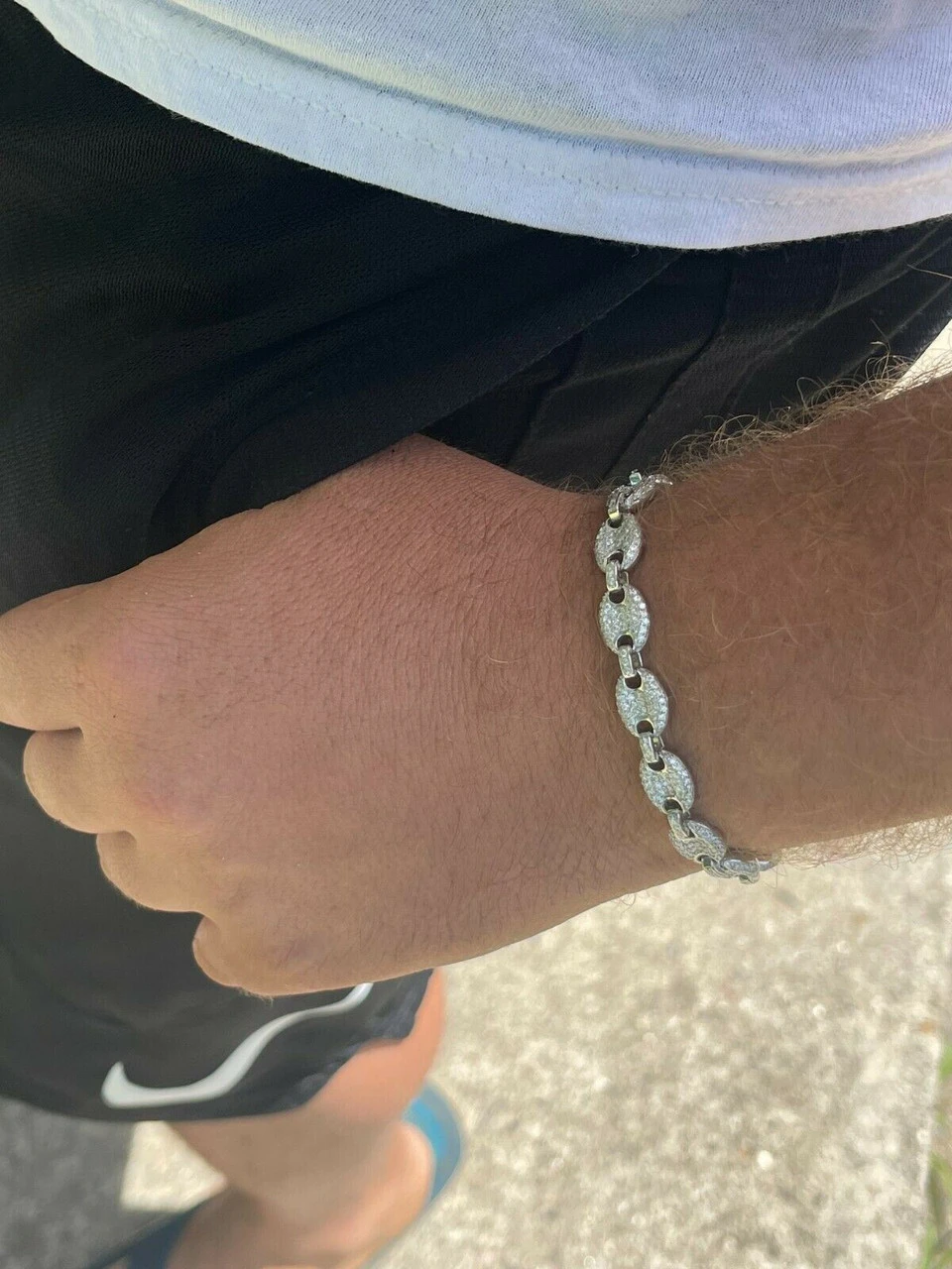 Iced Gucci Link Bracelet Solid 925 Silver Out Moissanite Pass Diamond Tester 13 Iced Gucci Link Bracelet Solid 925 Silver Out Moissanite Pass Diamond Tester - Image 11