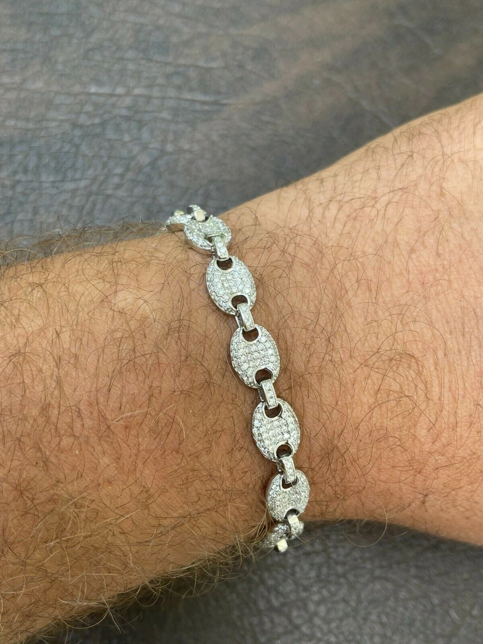 Iced Gucci Link Bracelet Solid 925 Silver Out Moissanite Pass Diamond Tester 14 Iced Gucci Link Bracelet Solid 925 Silver Out Moissanite Pass Diamond Tester - Image 12