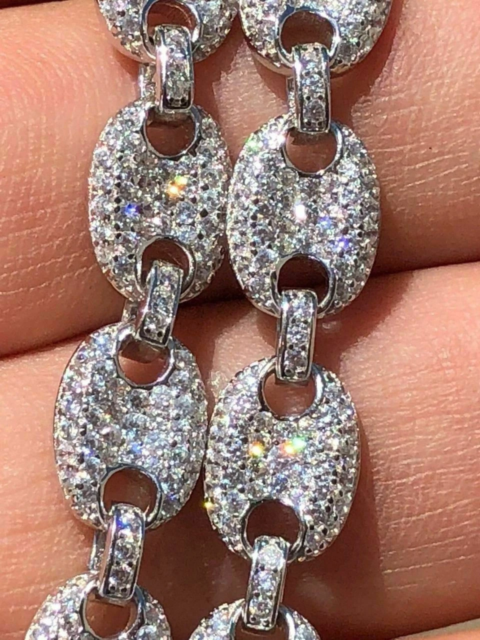 Iced Gucci Link Bracelet Solid 925 Silver Out Moissanite Pass Diamond Tester 7 Iced Gucci Link Bracelet Solid 925 Silver Out Moissanite Pass Diamond Tester - Image 5