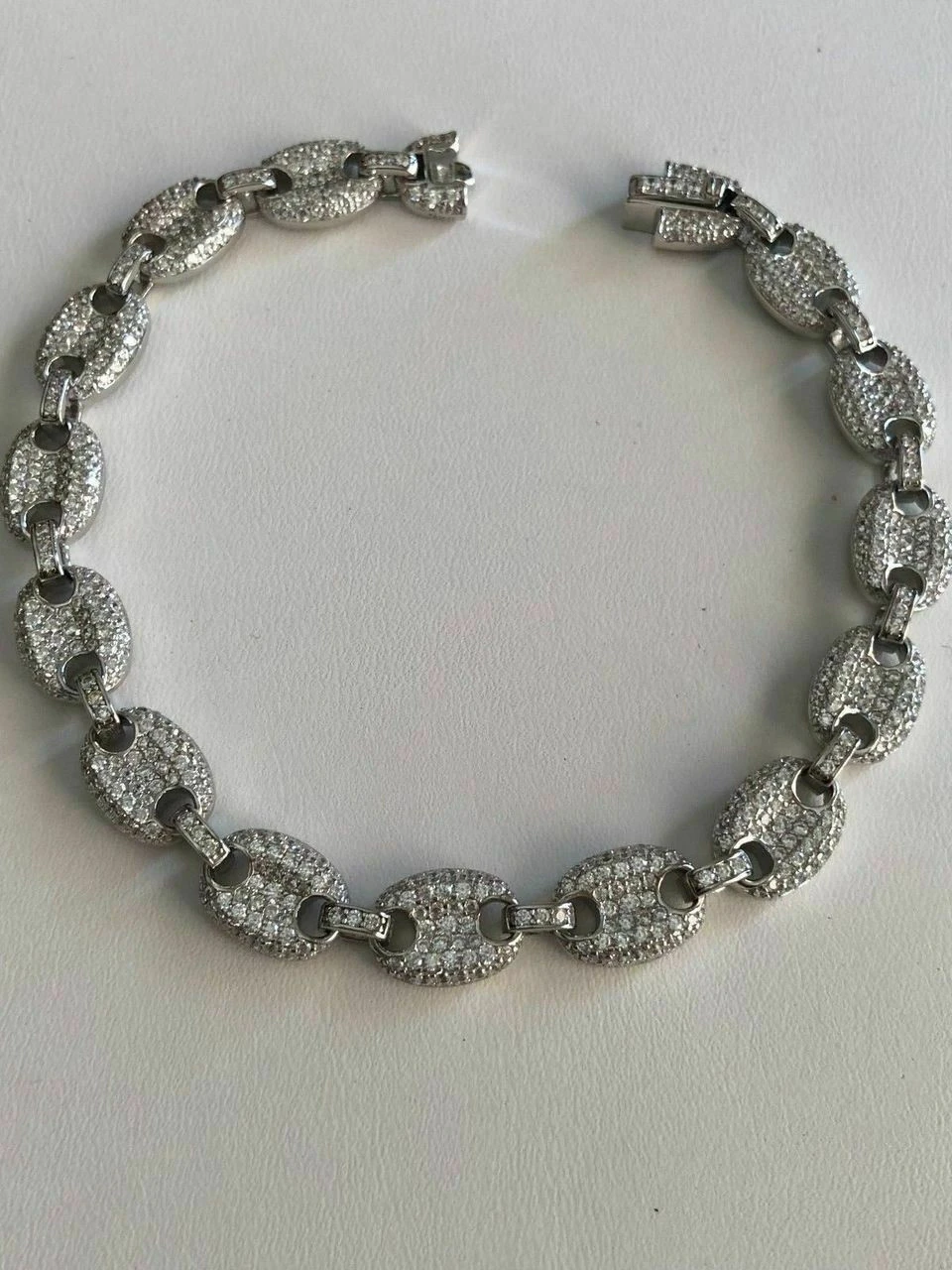 Iced Gucci Link Bracelet Solid 925 Silver Out Moissanite Pass Diamond Tester 11 Iced Gucci Link Bracelet Solid 925 Silver Out Moissanite Pass Diamond Tester - Image 9