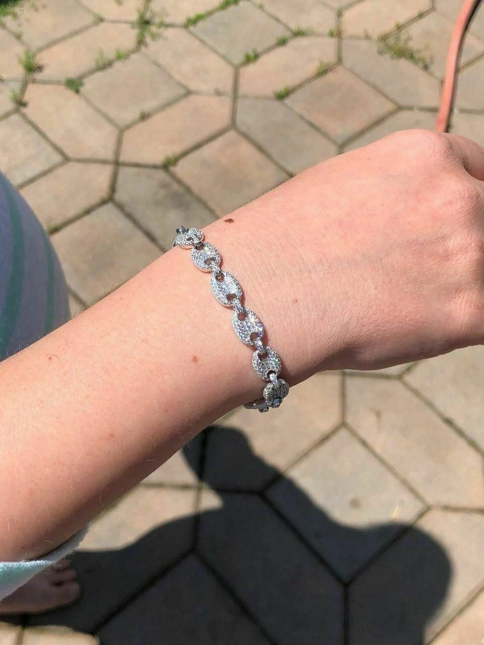 Iced Gucci Link Bracelet Solid 925 Silver Out Moissanite Pass Diamond Tester 10 Iced Gucci Link Bracelet Solid 925 Silver Out Moissanite Pass Diamond Tester - Image 8