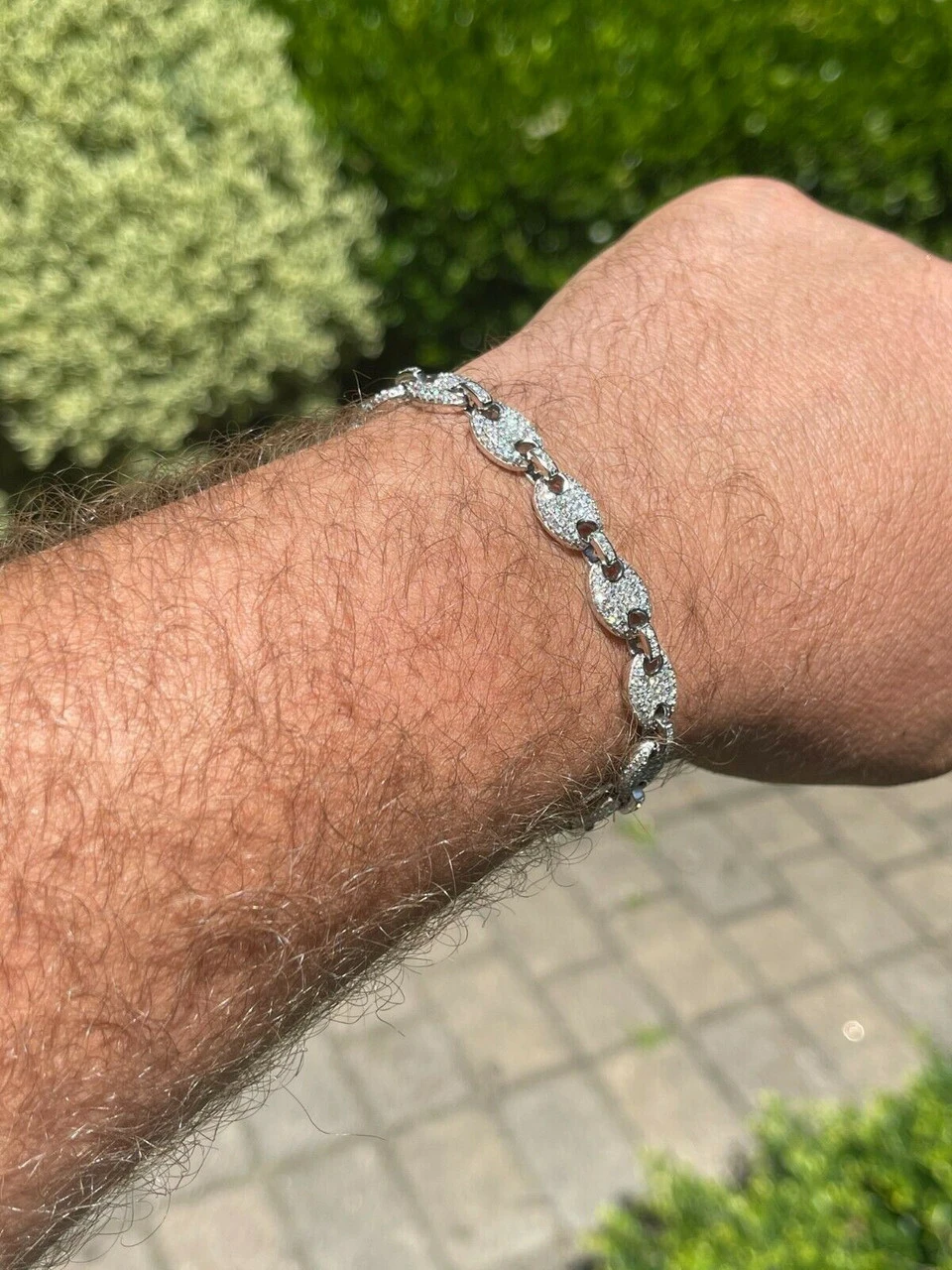 Iced Gucci Link Bracelet Solid 925 Silver Out Moissanite Pass Diamond Tester 5 Iced Gucci Link Bracelet Solid 925 Silver Out Moissanite Pass Diamond Tester - Image 3