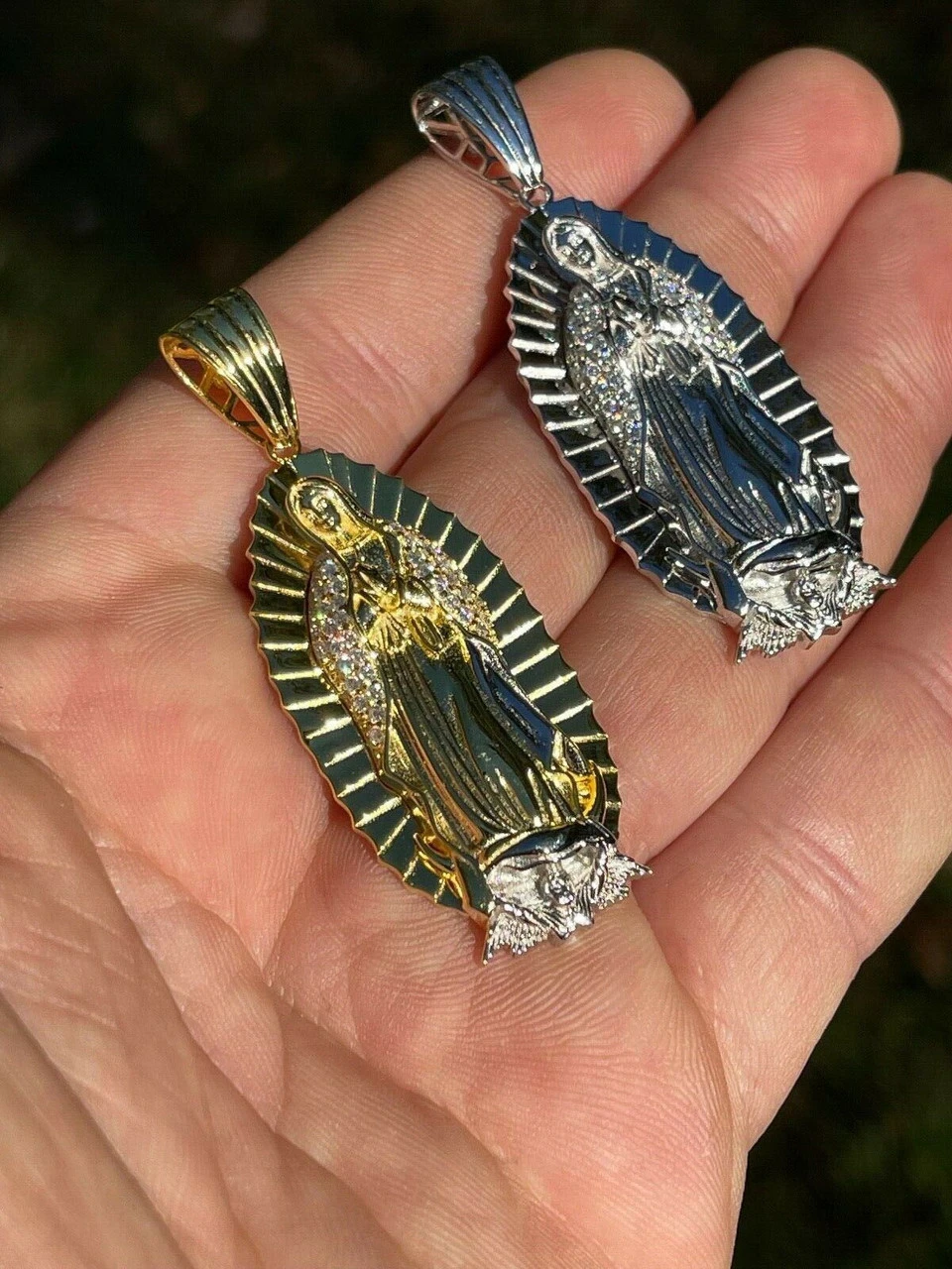 Iced Hip Hop Virgin Mary Pendant 925 Silver / Gold MOISSANITE Pass Diamond Test 10 Iced Hip Hop Virgin Mary Pendant 925 Silver / Gold MOISSANITE Pass Diamond Test - Image 8