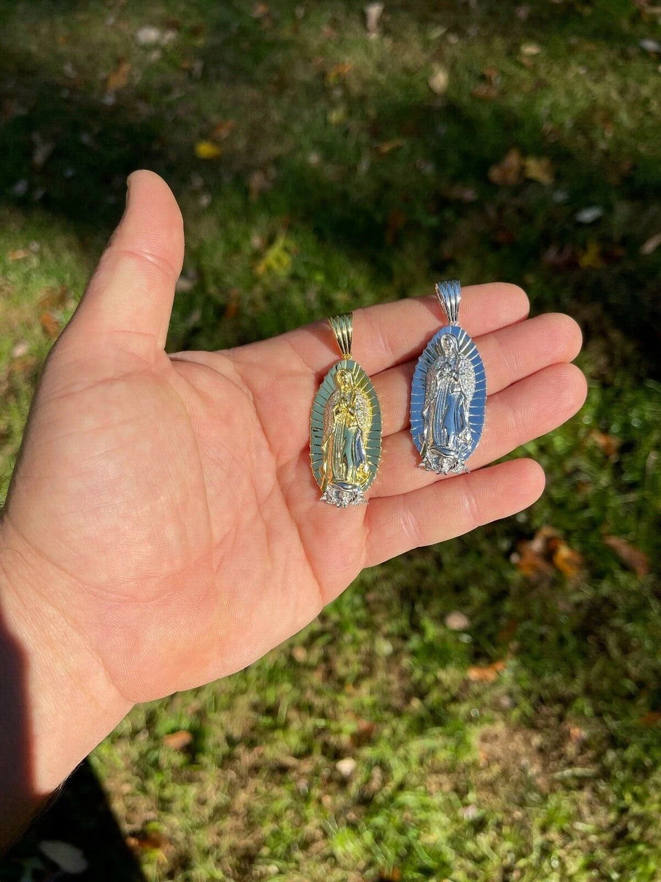 Iced Hip Hop Virgin Mary Pendant 925 Silver / Gold MOISSANITE Pass Diamond Test 9 Iced Hip Hop Virgin Mary Pendant 925 Silver / Gold MOISSANITE Pass Diamond Test - Image 7