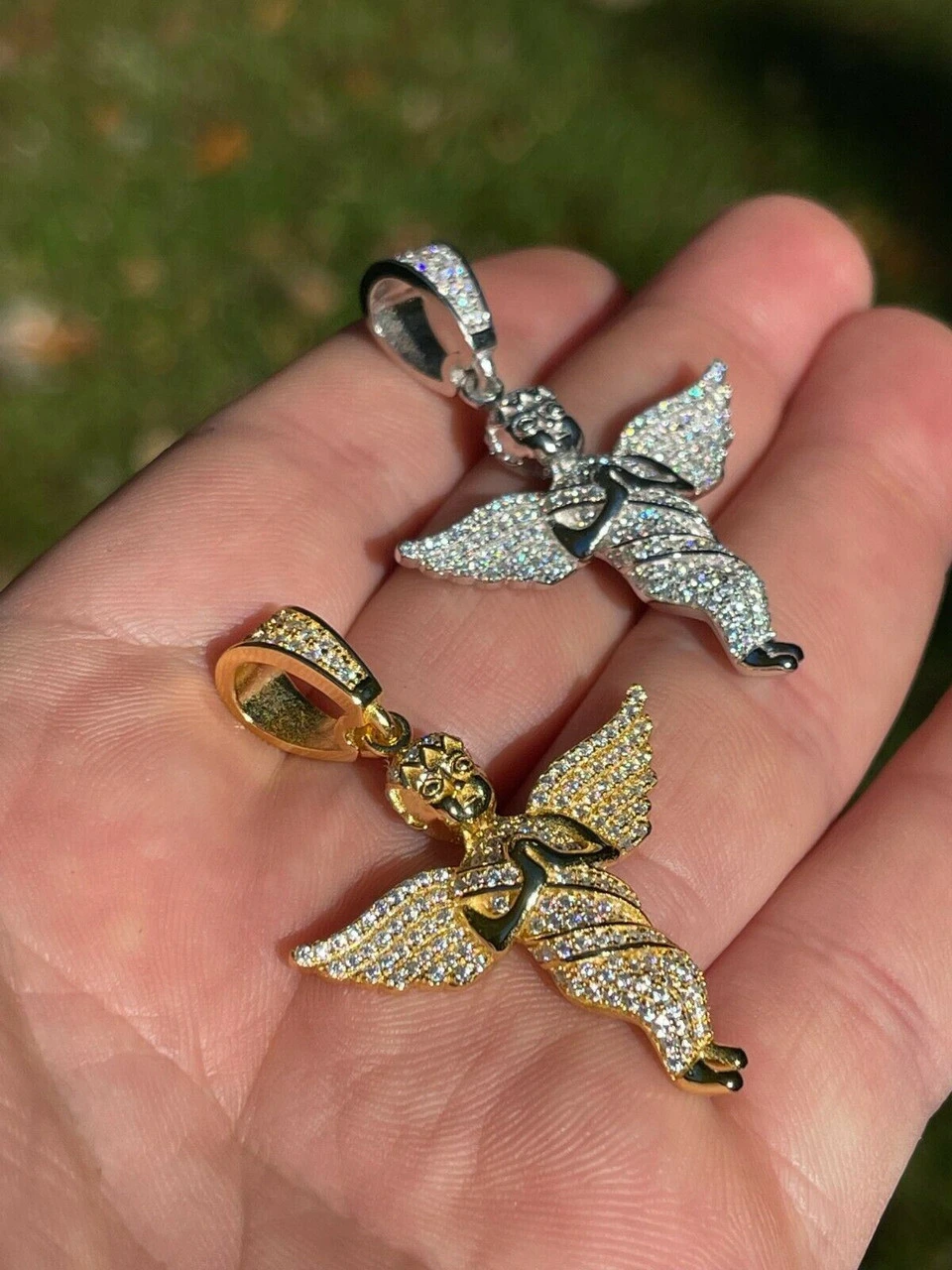 Iced HipHop Praying Angel Pendant 925 Silver / Gold MOISSANITE Pass Diamond Test 5 Iced HipHop Praying Angel Pendant 925 Silver / Gold MOISSANITE Pass Diamond Test - Image 3