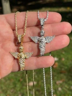 Iced HipHop Praying Angel Pendant 925 Silver / Gold MOISSANITE Pass Diamond Test 15 Iced HipHop Praying Angel Pendant 925 Silver / Gold MOISSANITE Pass Diamond Test -Harlem Bling Shop harlembling iced hiphop praying angel pendant 925 silver gold moissanite pass diamond test 52148.1664398282