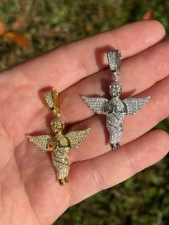 Iced HipHop Praying Angel Pendant 925 Silver / Gold MOISSANITE Pass Diamond Test 21 Iced HipHop Praying Angel Pendant 925 Silver / Gold MOISSANITE Pass Diamond Test -Harlem Bling Shop harlembling iced hiphop praying angel pendant 925 silver gold moissanite pass diamond test 66348.1664376697