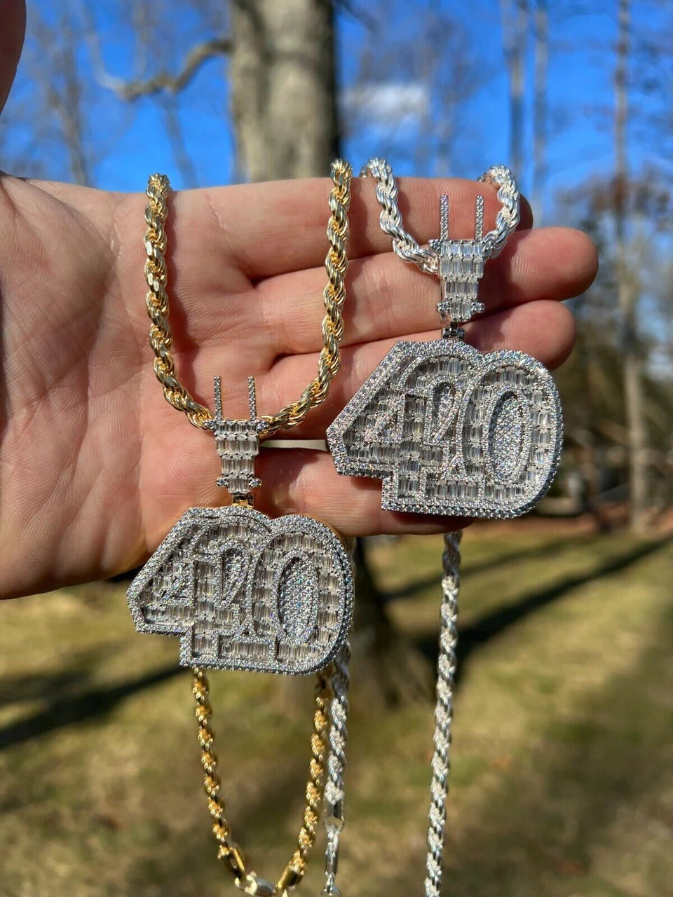 Iced MOISSANITE 925 Silver/Gold Plated 420 Plug Marijuana Weed Pendant Necklace 4 Iced MOISSANITE 925 Silver/Gold Plated 420 Plug Marijuana Weed Pendant Necklace - Image 2