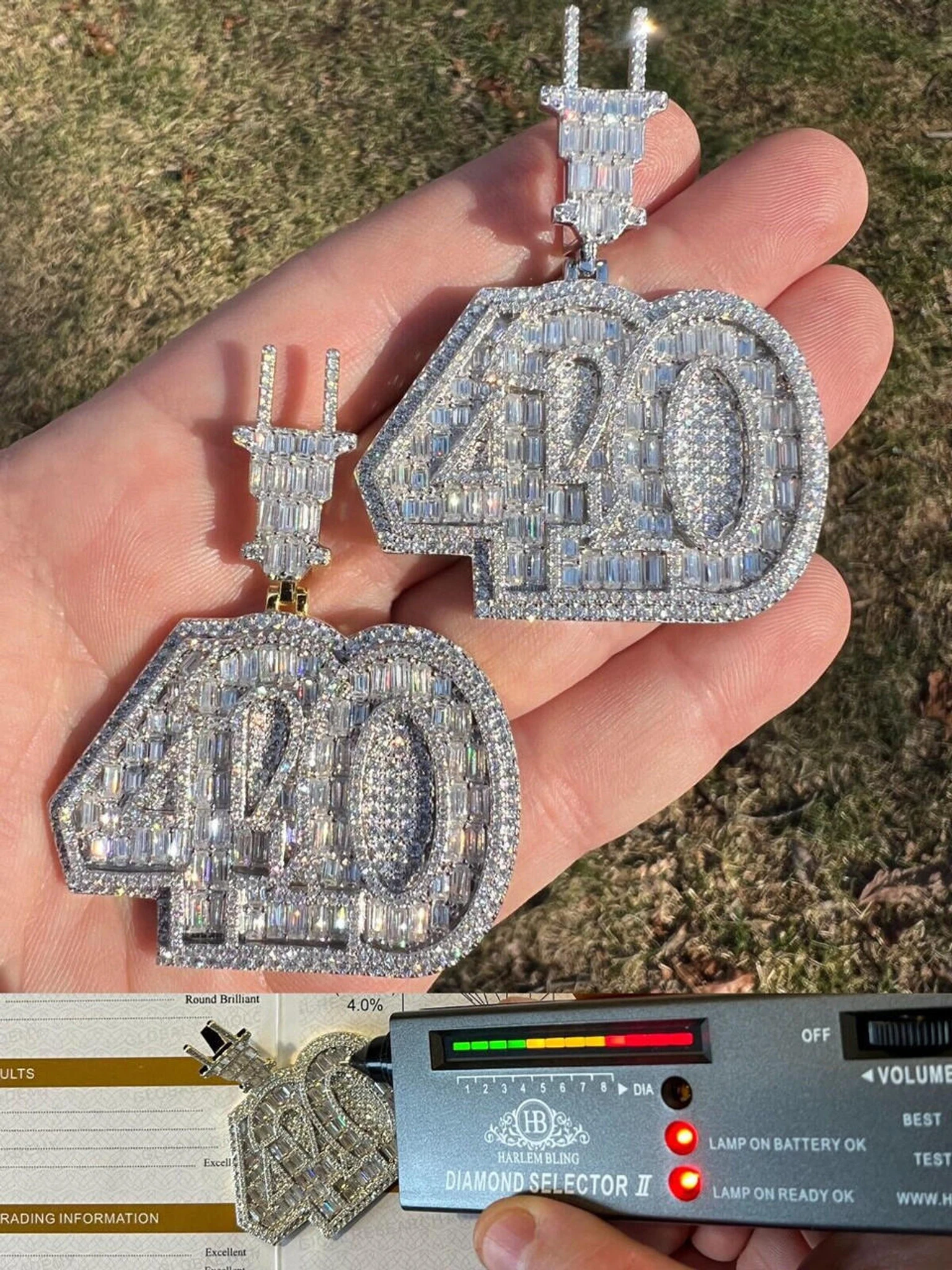 Iced MOISSANITE 925 Silver/Gold Plated 420 Plug Marijuana Weed Pendant Necklace 3 Iced MOISSANITE 925 Silver/Gold Plated 420 Plug Marijuana Weed Pendant Necklace