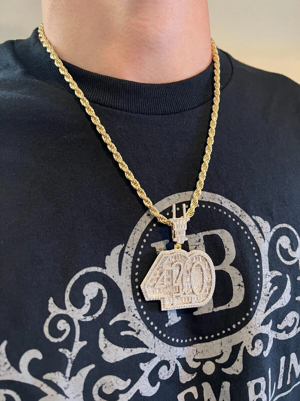 Iced MOISSANITE 925 Silver/Gold Plated 420 Plug Marijuana Weed Pendant Necklace 14 Iced MOISSANITE 925 Silver/Gold Plated 420 Plug Marijuana Weed Pendant Necklace - Image 12