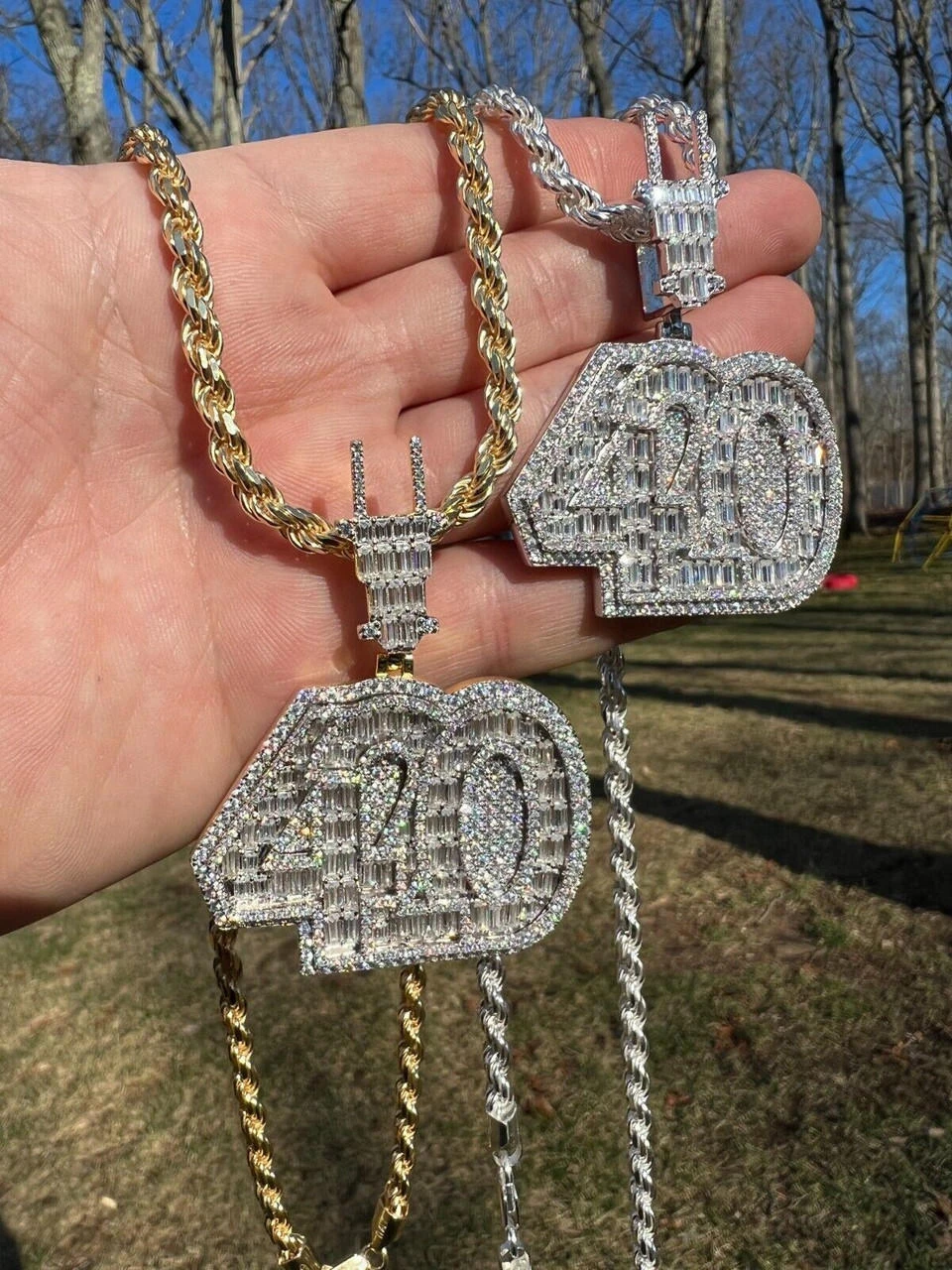 Iced MOISSANITE 925 Silver/Gold Plated 420 Plug Marijuana Weed Pendant Necklace 22 Iced MOISSANITE 925 Silver/Gold Plated 420 Plug Marijuana Weed Pendant Necklace - Image 20