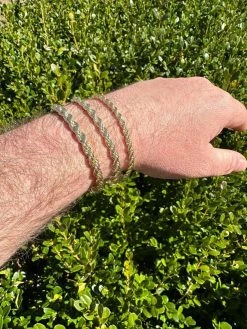 Iced MOISSANITE Clasp 14k Gold Over Stainless Rope Bracelet 4-6mm Pass Tester ✅ -Harlem Bling Shop harlembling iced moissanite clasp 14k gold over stainless rope bracelet 4 6mm pass tester 39887.1678388749