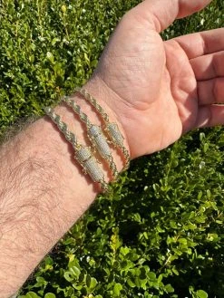 Iced MOISSANITE Clasp 14k Gold Over Stainless Steel Rope Chain Necklace Bracelet 39 Iced MOISSANITE Clasp 14k Gold Over Stainless Steel Rope Chain Necklace Bracelet -Harlem Bling Shop harlembling iced moissanite clasp 14k gold over stainless steel rope chain necklace bracelet 65805.1678388457