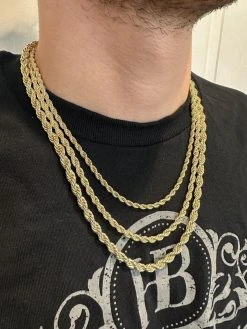 Iced MOISSANITE Clasp 14k Gold Plated Stainless Steel Rope Chain Necklace 4-6mm 40 Iced MOISSANITE Clasp 14k Gold Plated Stainless Steel Rope Chain Necklace 4-6mm -Harlem Bling Shop harlembling iced moissanite clasp 14k gold plated stainless steel rope chain necklace 4 6mm 74639.1678388509