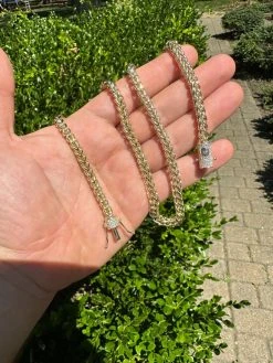 Iced MOISSANITE Clasp 14k Gold Stainless Steel Franco Chain Necklace Bracelet -Harlem Bling Shop harlembling iced moissanite clasp 14k gold stainless steel franco chain necklace bracelet 36624.1690849044