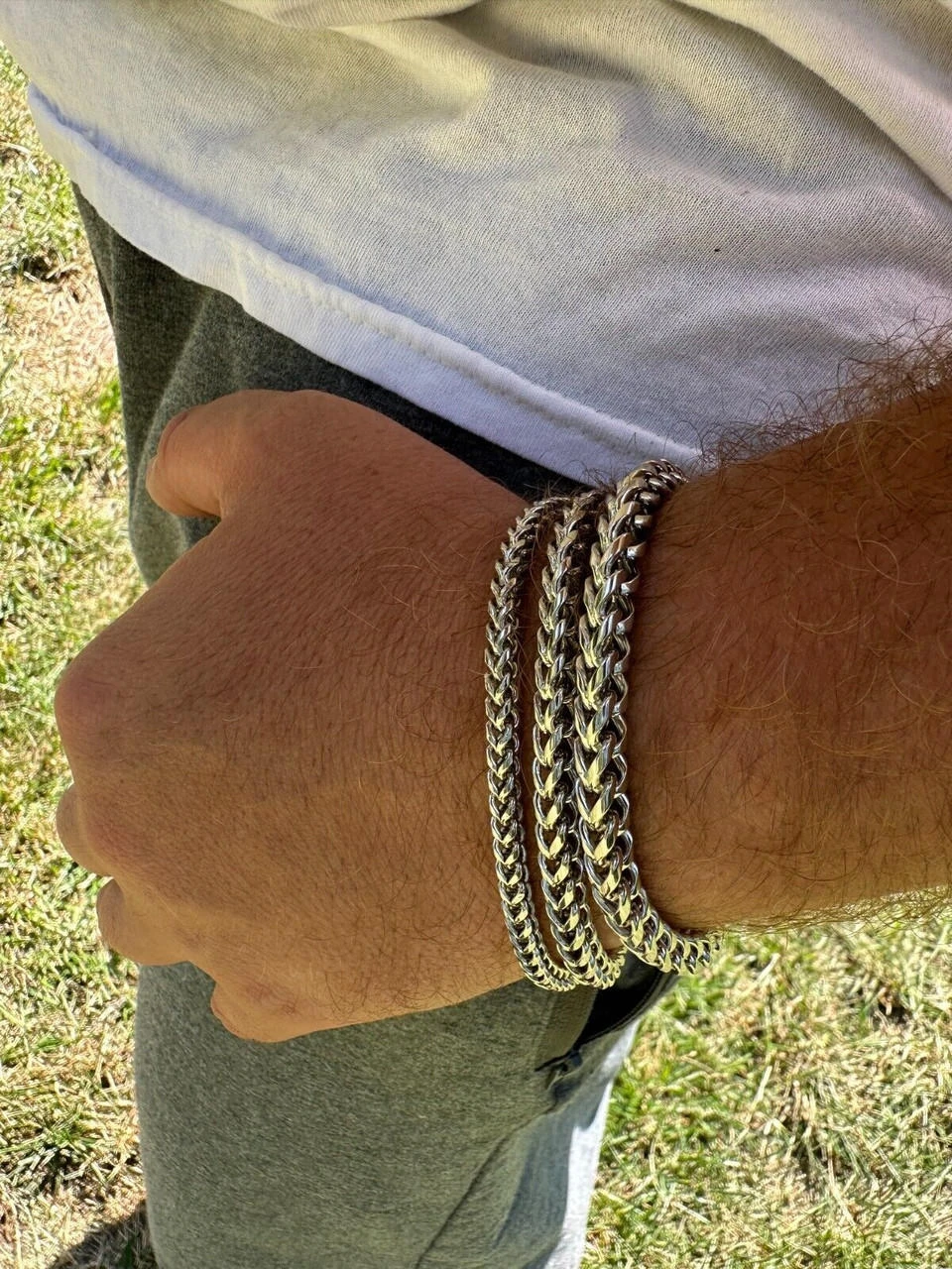 Iced MOISSANITE Clasp 925 Silver & Stainless Franco Bracelet 4-6mm Pass Tester ✅ 21 Iced MOISSANITE Clasp 925 Silver & Stainless Franco Bracelet 4-6mm Pass Tester ✅ - Image 19