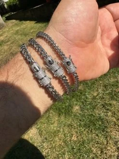 Iced MOISSANITE Clasp 925 Silver & Stainless Franco Bracelet 4-6mm Pass Tester ✅ 24 Iced MOISSANITE Clasp 925 Silver & Stainless Franco Bracelet 4-6mm Pass Tester ✅ -Harlem Bling Shop harlembling iced moissanite clasp 925 silver and stainless franco bracelet 4 6mm pass tester 99300.1690848961