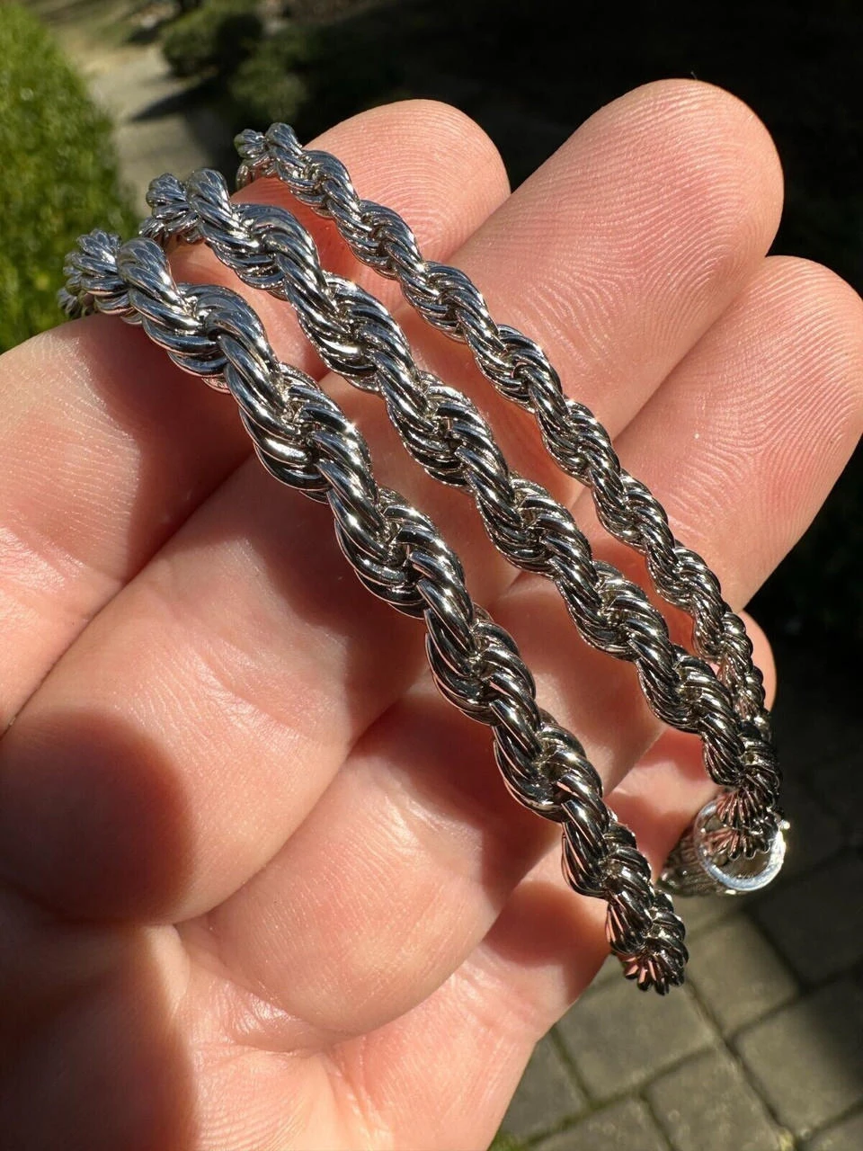 Iced MOISSANITE Clasp 925 Silver & Stainless Rope Bracelet 4-6mm Pass Tester ✅ 20 Iced MOISSANITE Clasp 925 Silver & Stainless Rope Bracelet 4-6mm Pass Tester ✅ - Image 18