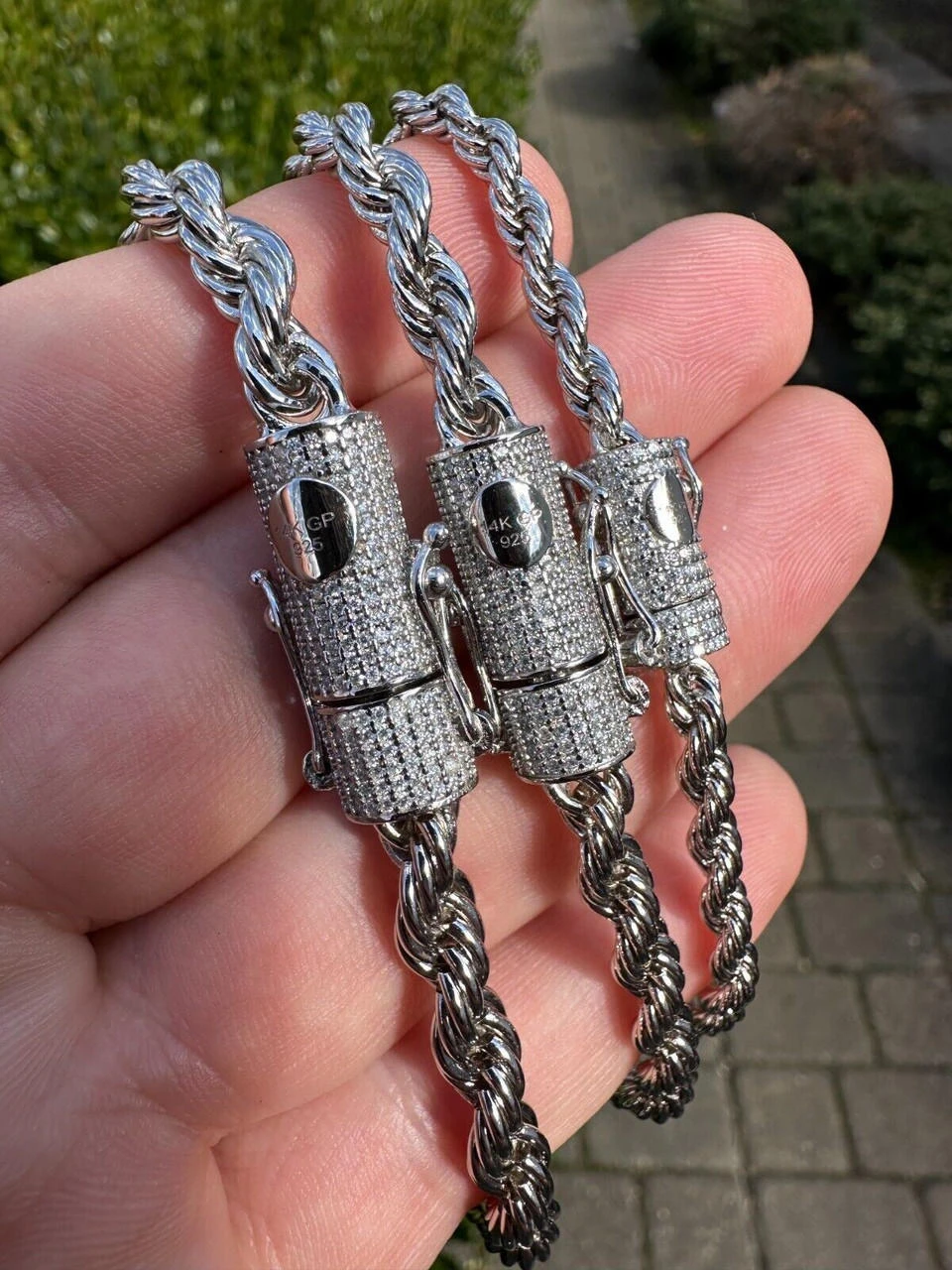 Iced MOISSANITE Clasp 925 Silver & Stainless Rope Bracelet 4-6mm Pass Tester ✅ 19 Iced MOISSANITE Clasp 925 Silver & Stainless Rope Bracelet 4-6mm Pass Tester ✅ - Image 17