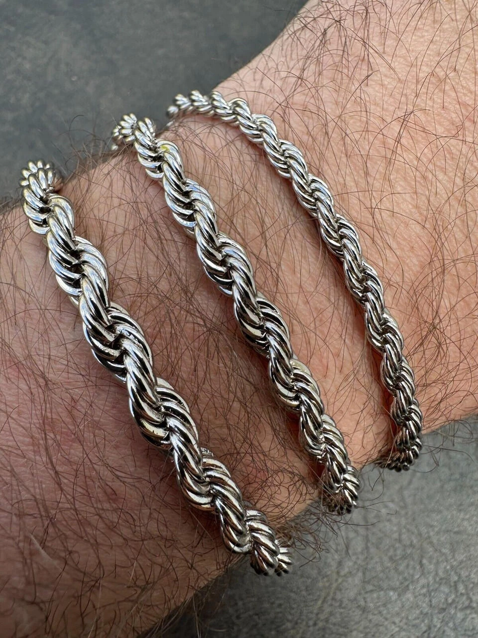 Iced MOISSANITE Clasp 925 Silver & Stainless Rope Bracelet 4-6mm Pass Tester ✅ 7 Iced MOISSANITE Clasp 925 Silver & Stainless Rope Bracelet 4-6mm Pass Tester ✅ - Image 5