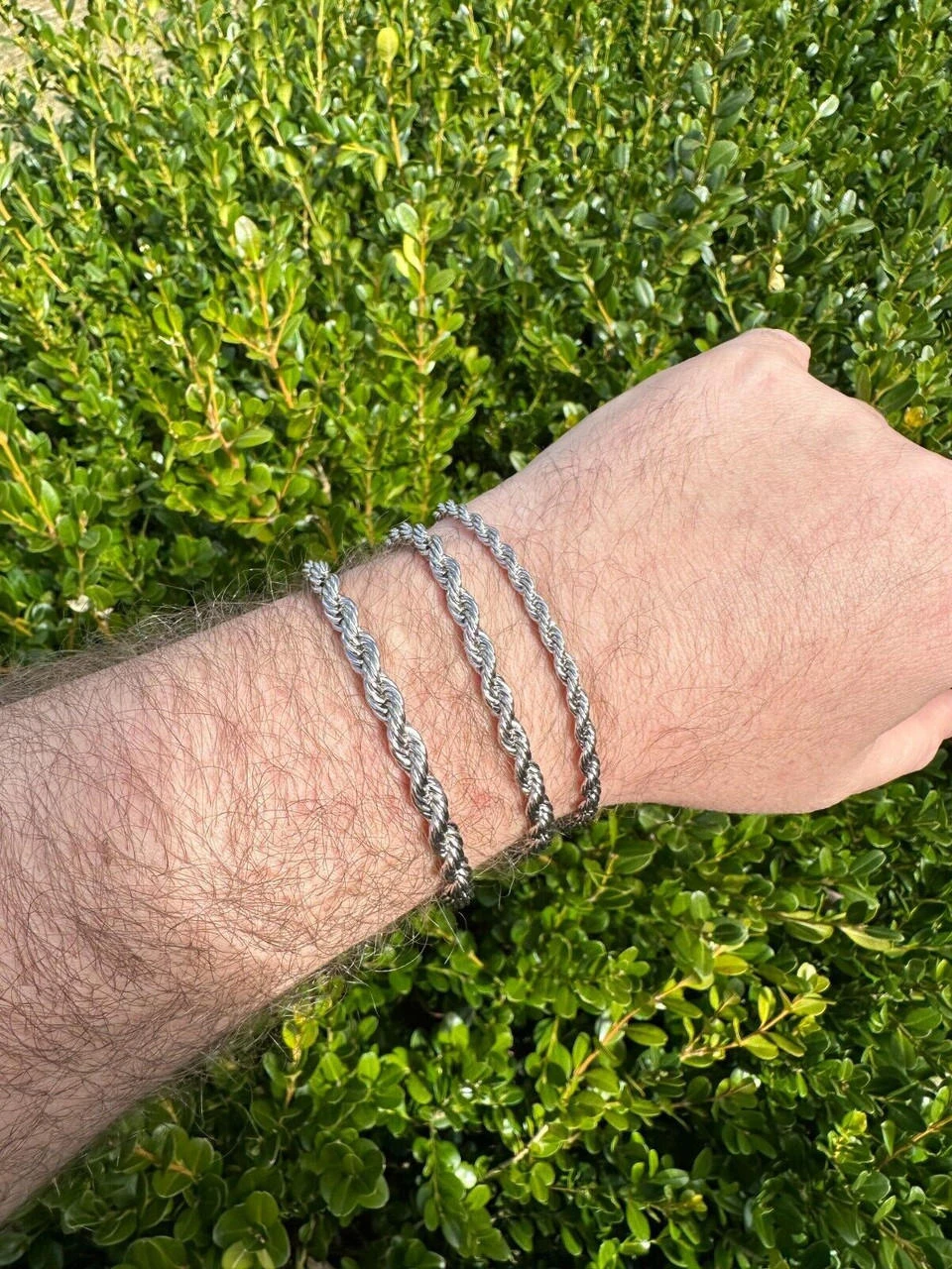 Iced MOISSANITE Clasp 925 Silver & Stainless Rope Bracelet 4-6mm Pass Tester ✅ 4 Iced MOISSANITE Clasp 925 Silver & Stainless Rope Bracelet 4-6mm Pass Tester ✅ - Image 2