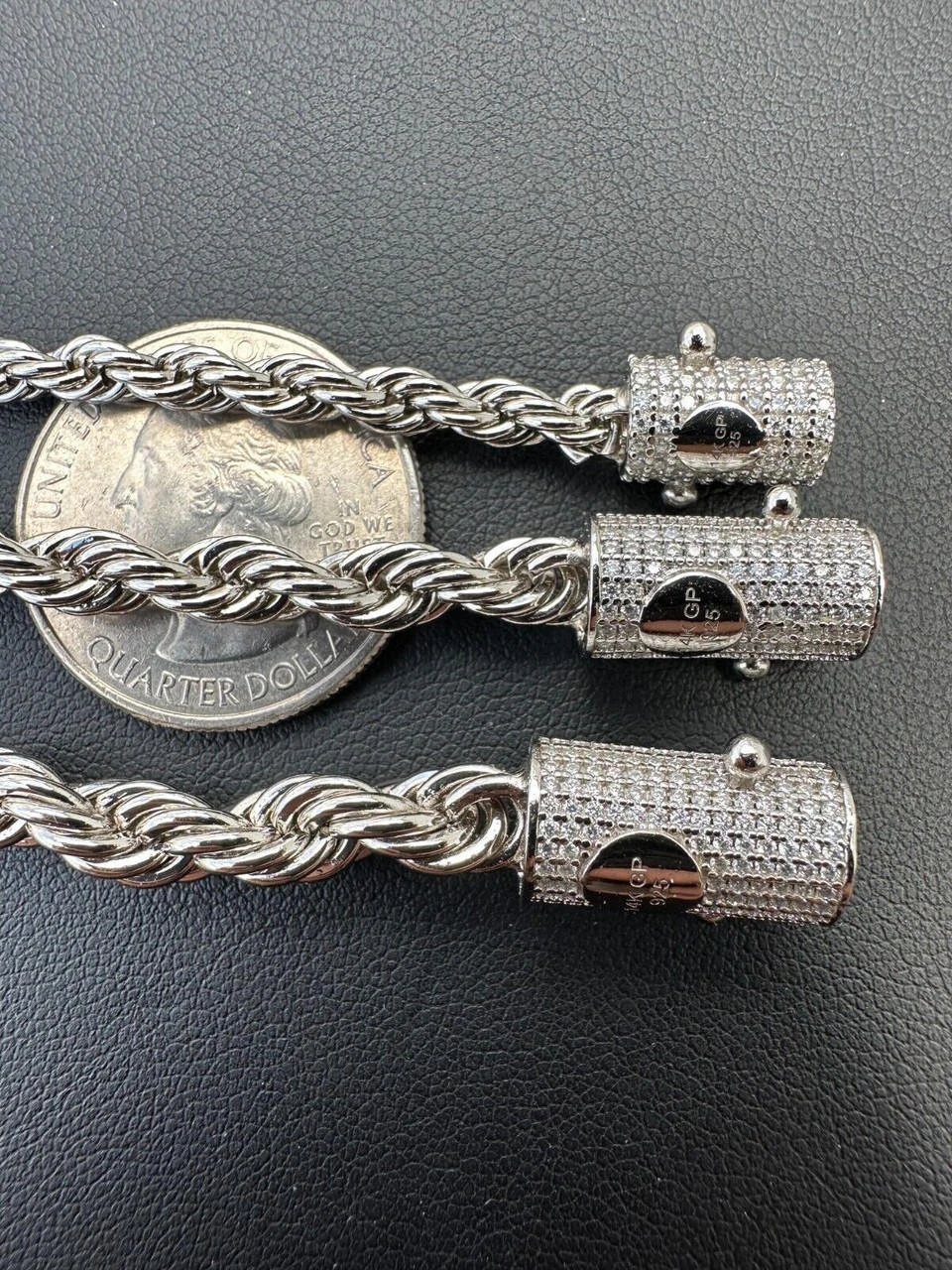 Iced MOISSANITE Clasp 925 Silver & Stainless Rope Bracelet 4-6mm Pass Tester ✅ 16 Iced MOISSANITE Clasp 925 Silver & Stainless Rope Bracelet 4-6mm Pass Tester ✅ - Image 14